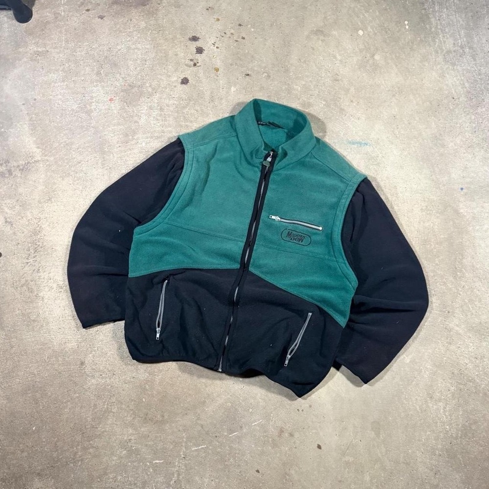 Vintgae 90s Y2K green and black full zip mtn dew fleece sweatshirt - Picture 1 of 4
